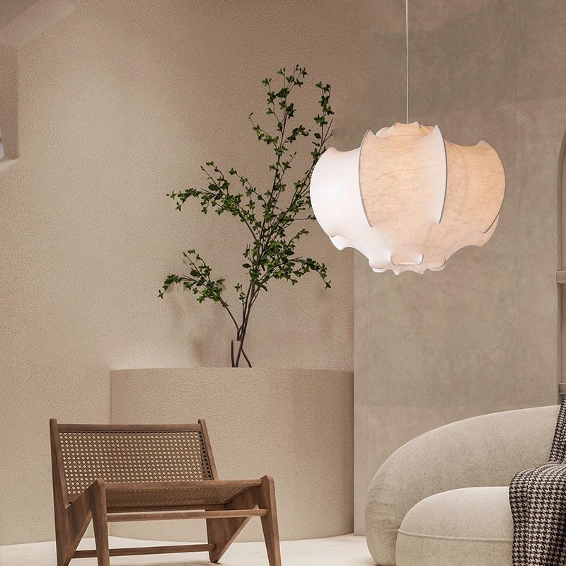 Französische Vintage-Seiden-Nachttischlampe
