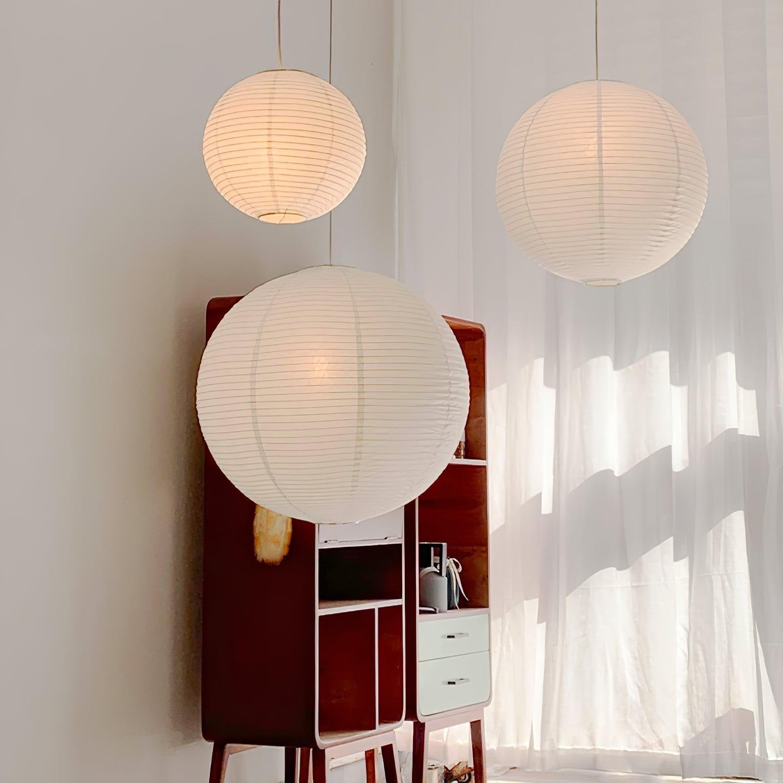 Japanische Stil Reispapier Pendelleuchte | Warmes Licht 2200-3500K | Eisen & Reispapier | E27