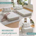 Klappbares Schlafsofa in Beige – Multifunktionales Bodensofa mit Kissen