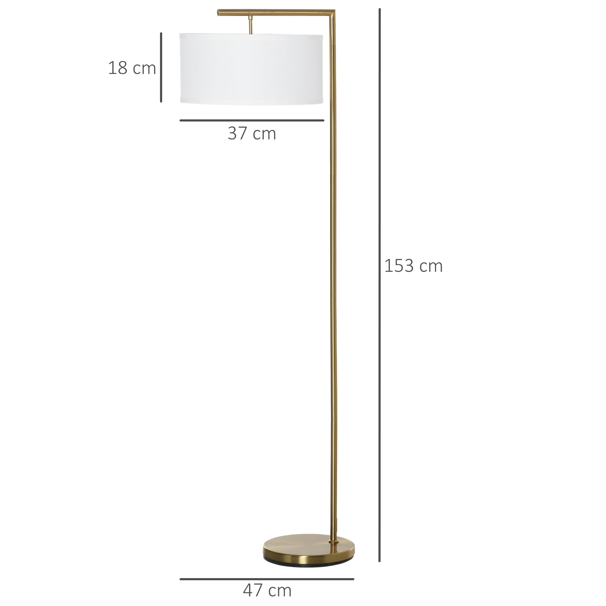 Moderne Stehlampe mit Stoffschirm und stabilem Metallgestell für Wohnräume