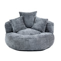 Runder Lazy Sofa Lounger in Grau – Komfortabler Chenille Sitzsack mit Kissen