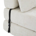 Klappbares Schlafsofa in Beige – Multifunktionales Bodensofa mit Kissen