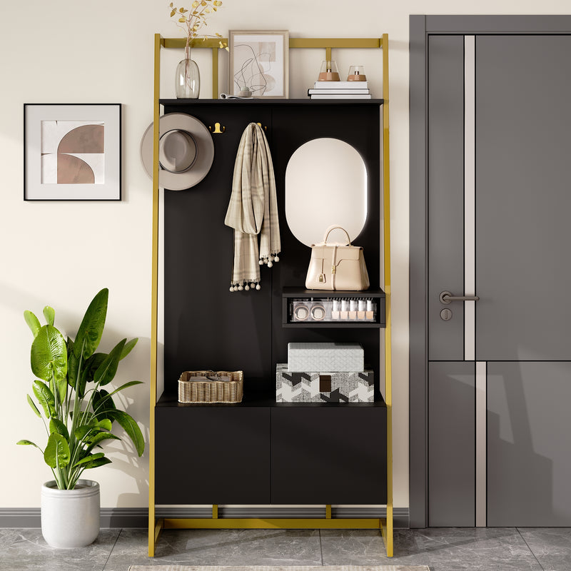 Moderne Kompaktgarderobe mit Spiegel & Stauraum