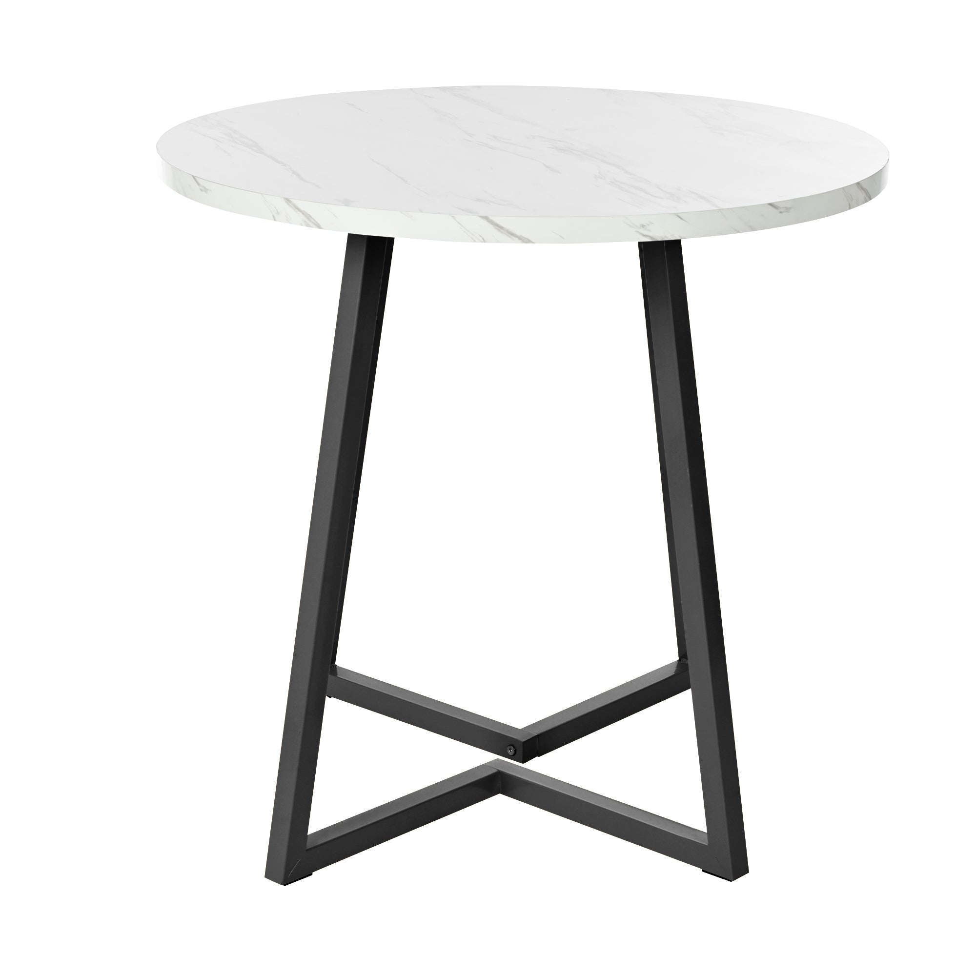 Runder Esstisch – Modernes Design mit Marmoroptik & Metallgestell