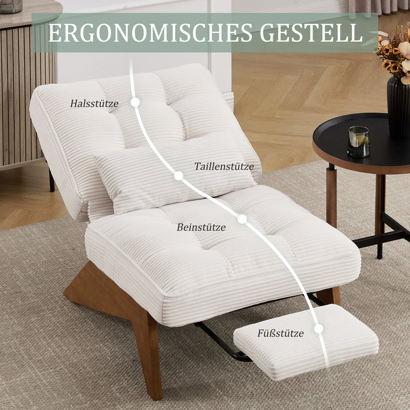 Verstellbarer Loungesessel mit Fußstütze