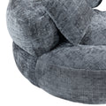 Runder Lazy Sofa Lounger in Grau – Komfortabler Chenille Sitzsack mit Kissen
