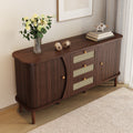 Modernes Sideboard mit Rattan-Details und Schiebetüren