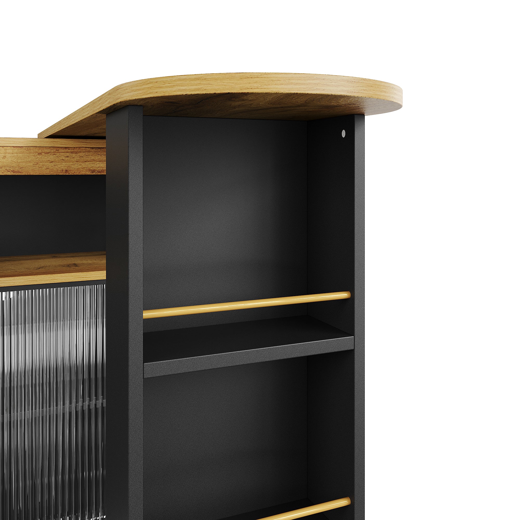 Ausziehbarer Bartisch mit LED & Stauraum