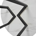 Runder Esstisch – Modernes Design mit Marmoroptik & Metallgestell