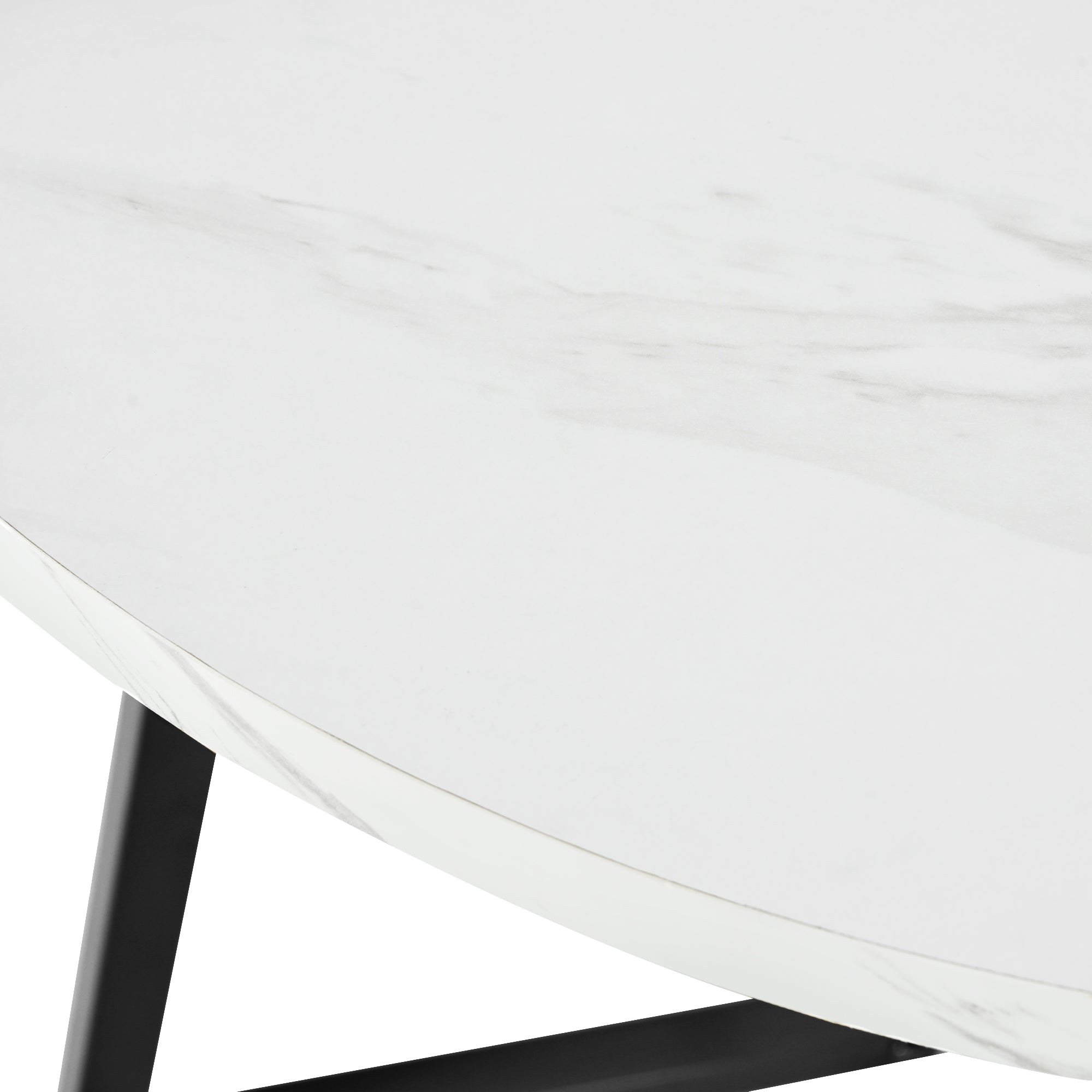 Runder Esstisch – Modernes Design mit Marmoroptik & Metallgestell
