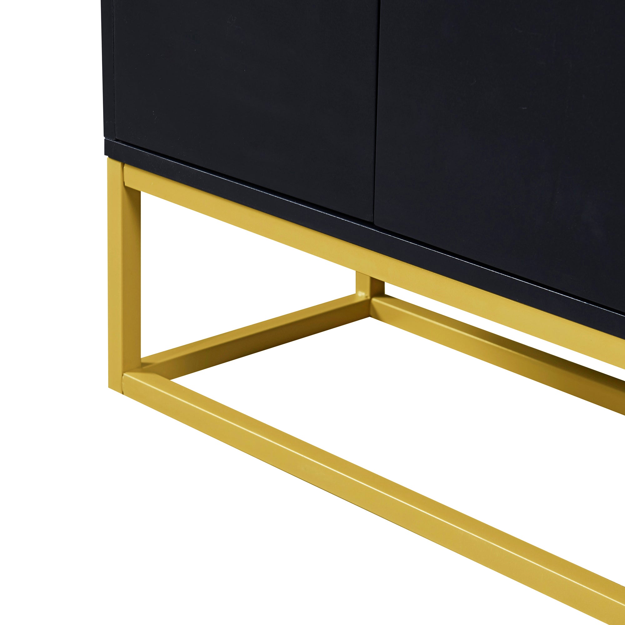 Minimalist Black 4-Door Sideboard Cabinet