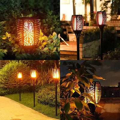 LED Solar Gartenfackeln - IP65 Wasserdicht, Automatische Ein/Aus, 10 Stunden Brenndauer - Umweltfreundliche Solar Gartenbeleuchtung