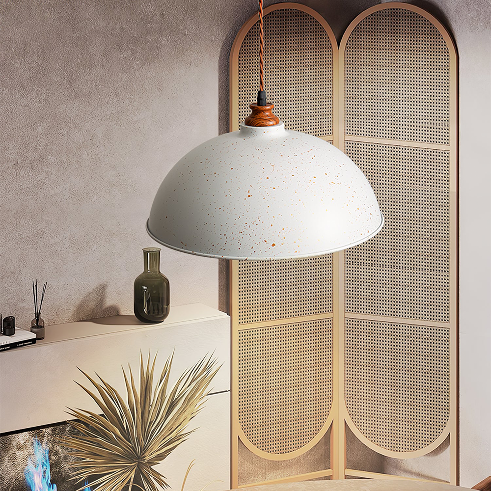 Modern Pendant Light White Wrought Iron - E27 Socket, Warm and White Light, Adjustable Height, Semi-Flush Mount