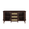 Modernes Sideboard mit Rattan-Details und Schiebetüren