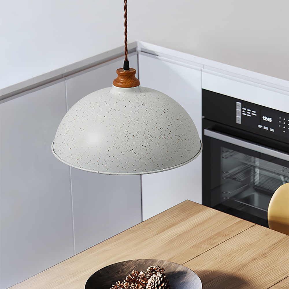 Modern Pendant Light White Wrought Iron - E27 Socket, Warm and White Light, Adjustable Height, Semi-Flush Mount