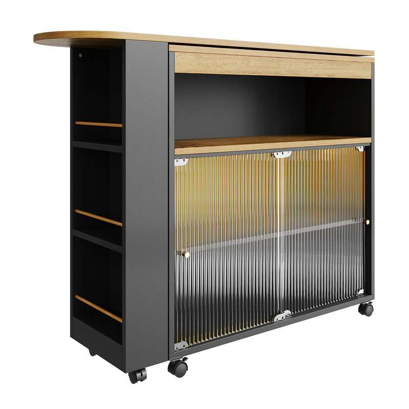 Ausziehbarer Bartisch mit LED & Stauraum