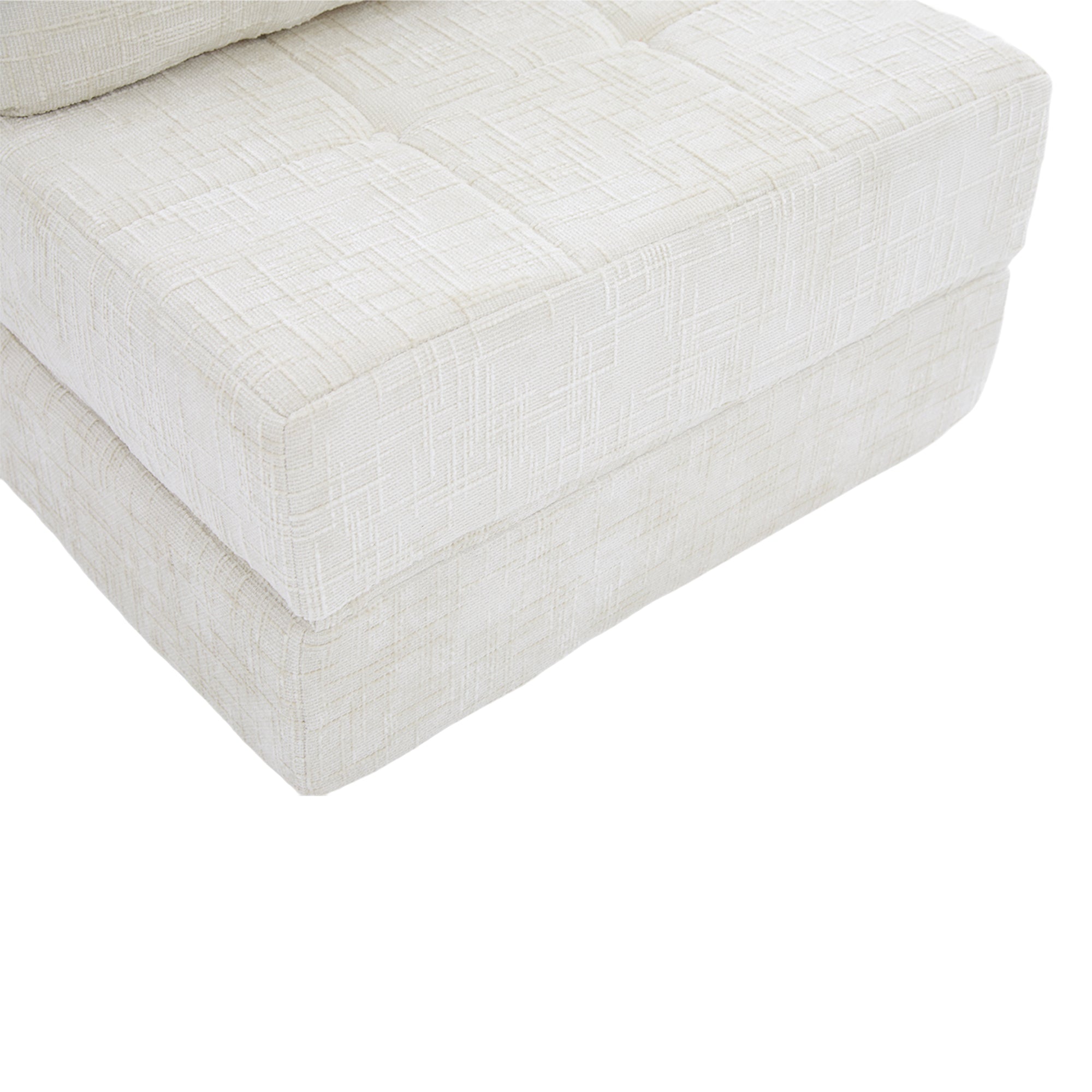 Klappbares Schlafsofa in Beige – Multifunktionales Bodensofa mit Kissen