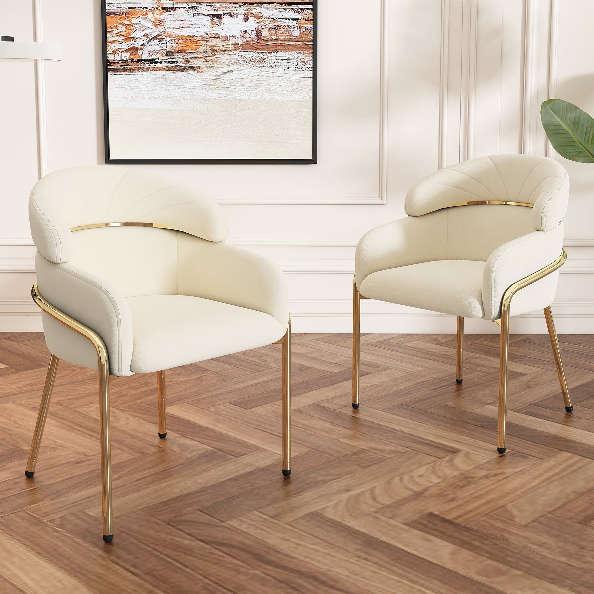 Samt Esszimmerstuhl mit Metallgestell im modernen Design