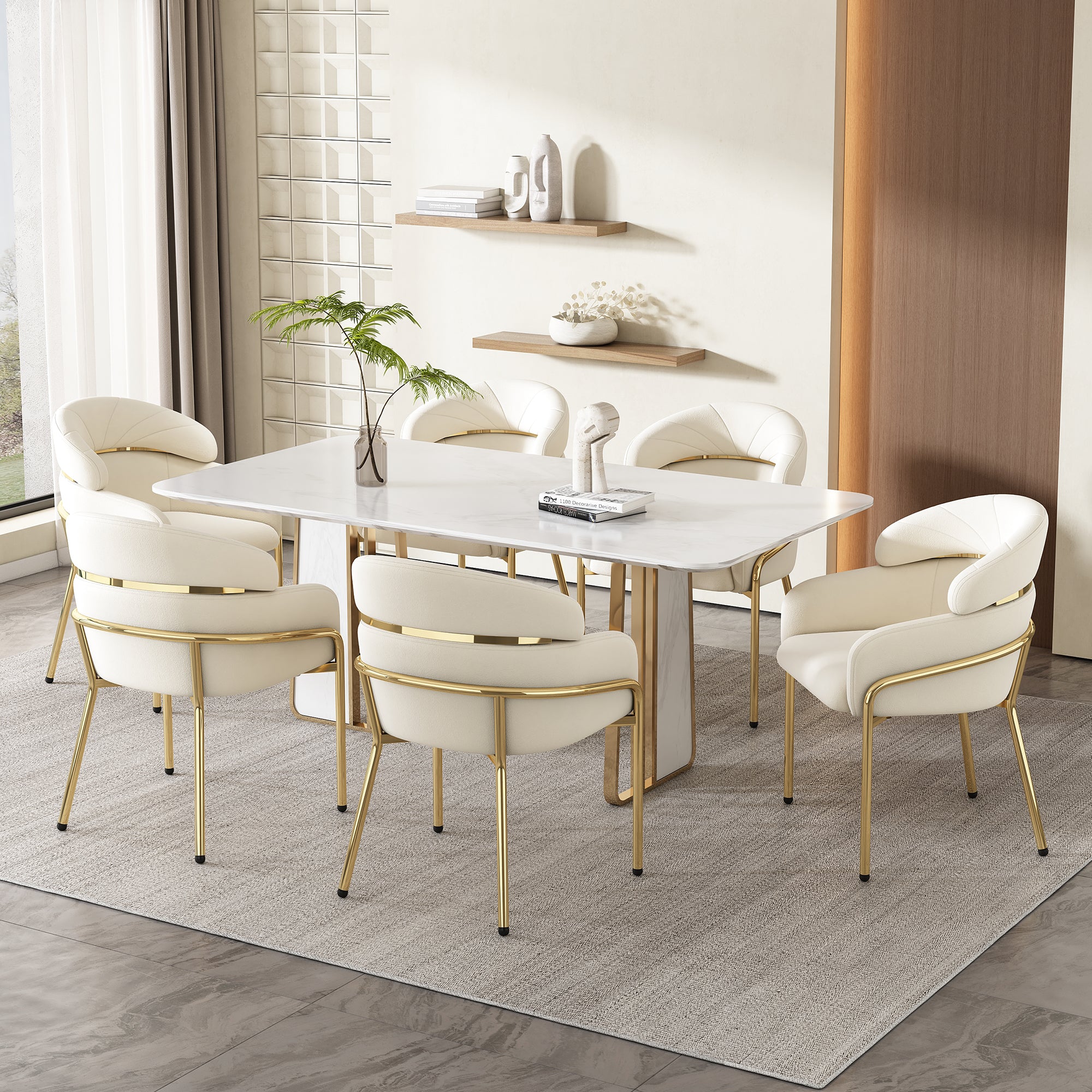 Samt Esszimmerstuhl mit Metallgestell im modernen Design