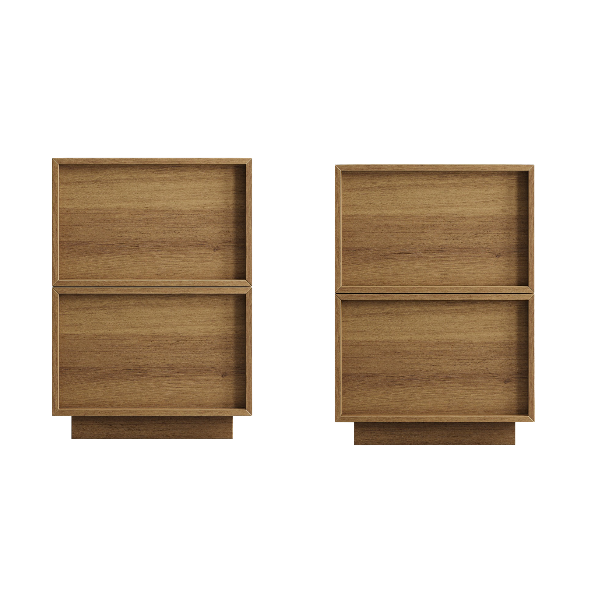 Moderner Nachttisch mit 2 Schubladen im minimalistischen Design (2er Set)