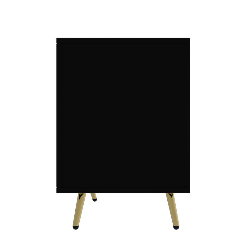 Modernes Sideboard mit Strukturfront und goldenen Akzenten