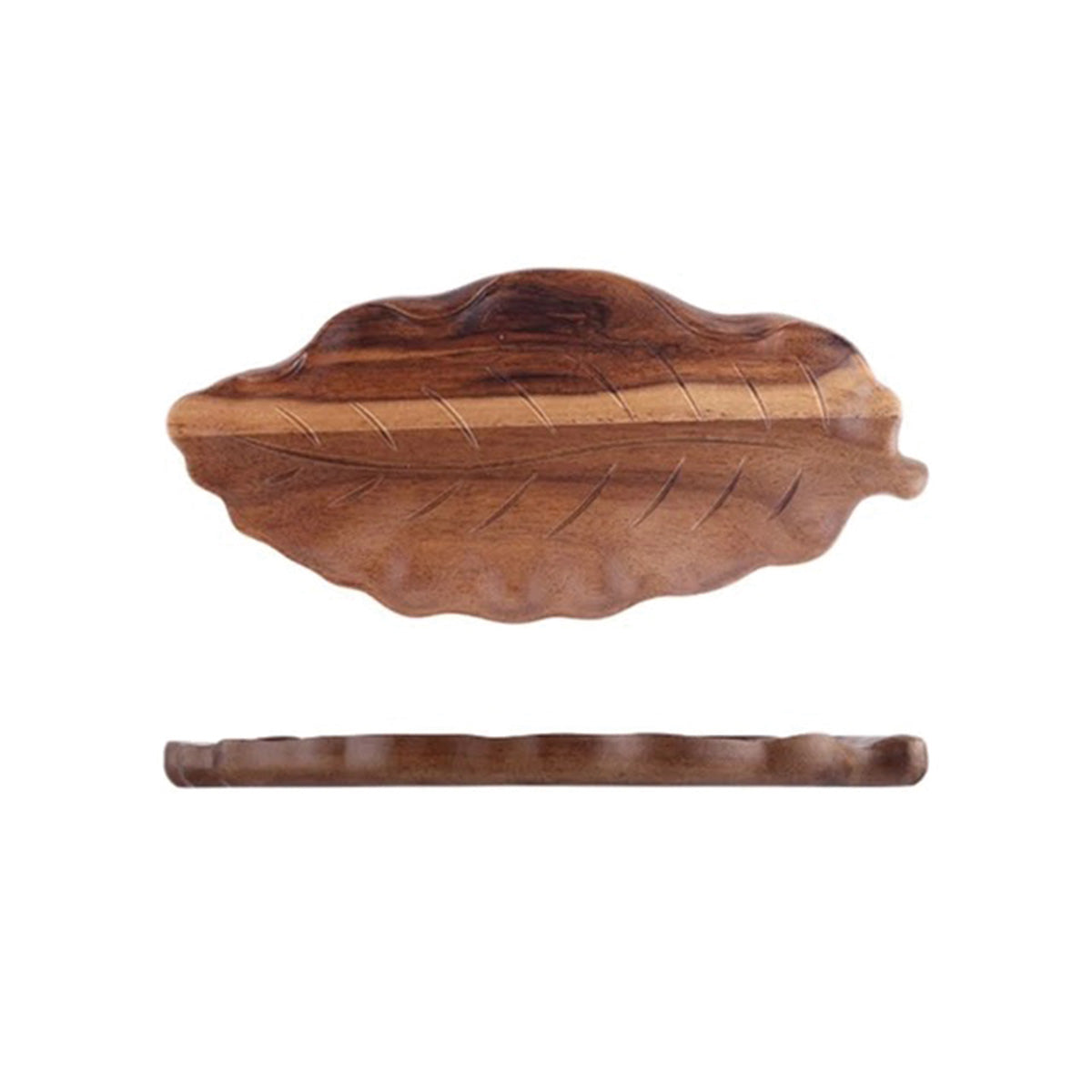 Abstrakte Walnuss Blatt hölzerne Serviertablett | Eco-Friendly | Artistic Dessert, Vorspeise, Schmuck Organisator