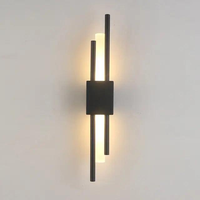 Metall Wandleuchte, schlankes Design, verstellbarer Arm, 2x3W LED, Schwarz/Gold