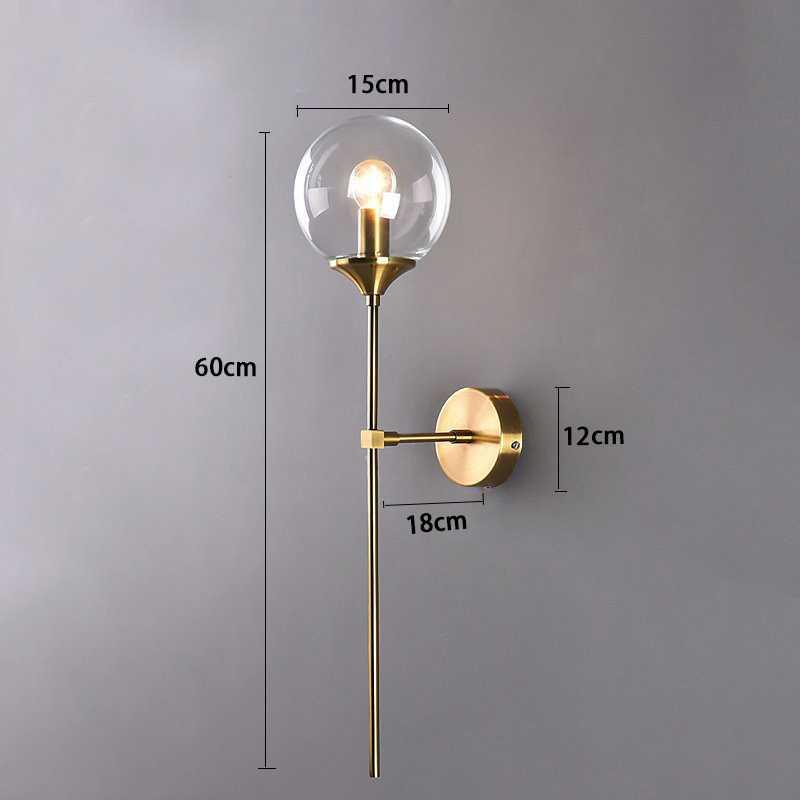 Moderne Nordische Glas Wandlampe, Klares Glas Schirm, E14 Basis, Zeitgemäßer Stil, 1-Licht, Nicht Dimmbar, AC Stromquelle