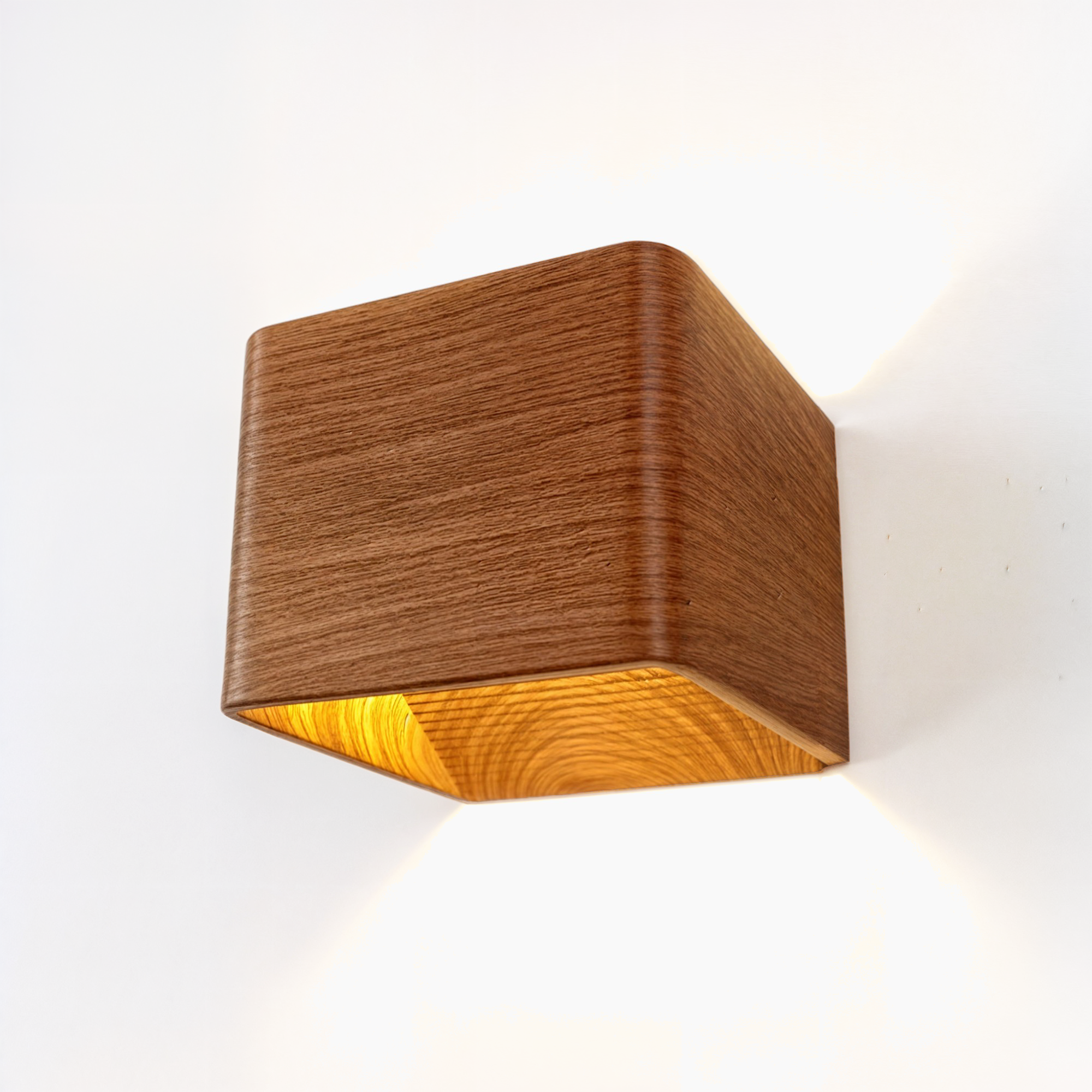 Nordische Wandleuchte in Holzoptik - Moderne LED-Wandleuchte, warmweiß/weiß, Aluminium, fest verdrahtet, Aufputzmontage