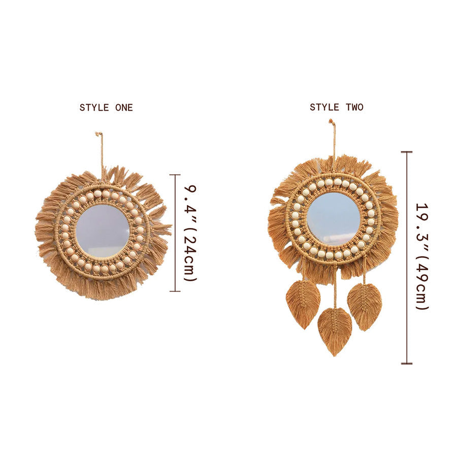 Makramee-Spiegel mit Perlen