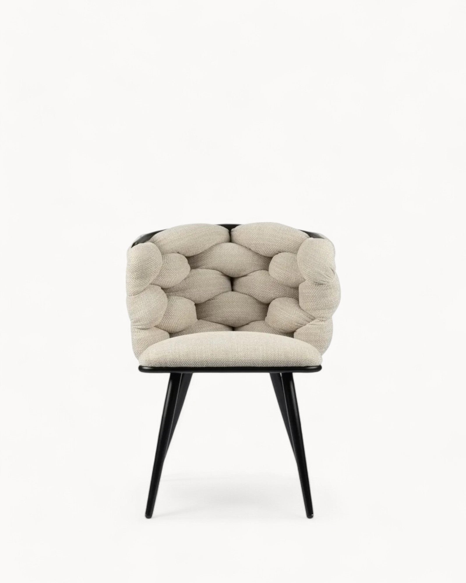 Pole to Pole – Esszimmerstuhl beige – Set aus 2 – gewebte Rückenlehne