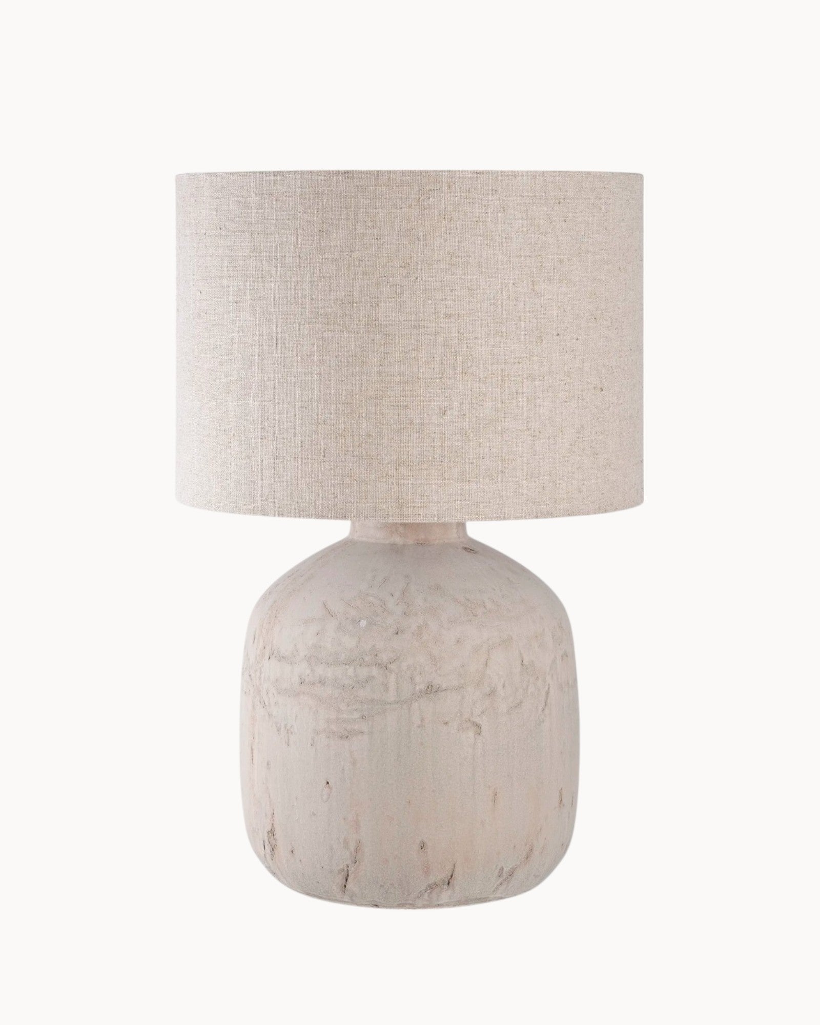 Tischlampe aus Keramik in Steinoptik hellbraun mit E27 Fassung