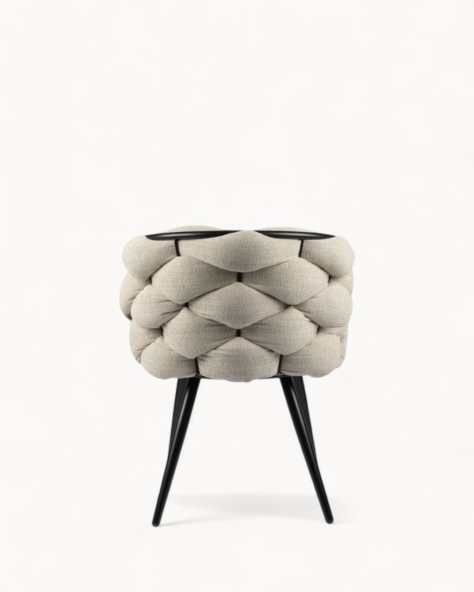 Pole to Pole – Esszimmerstuhl beige – Set aus 2 – gewebte Rückenlehne