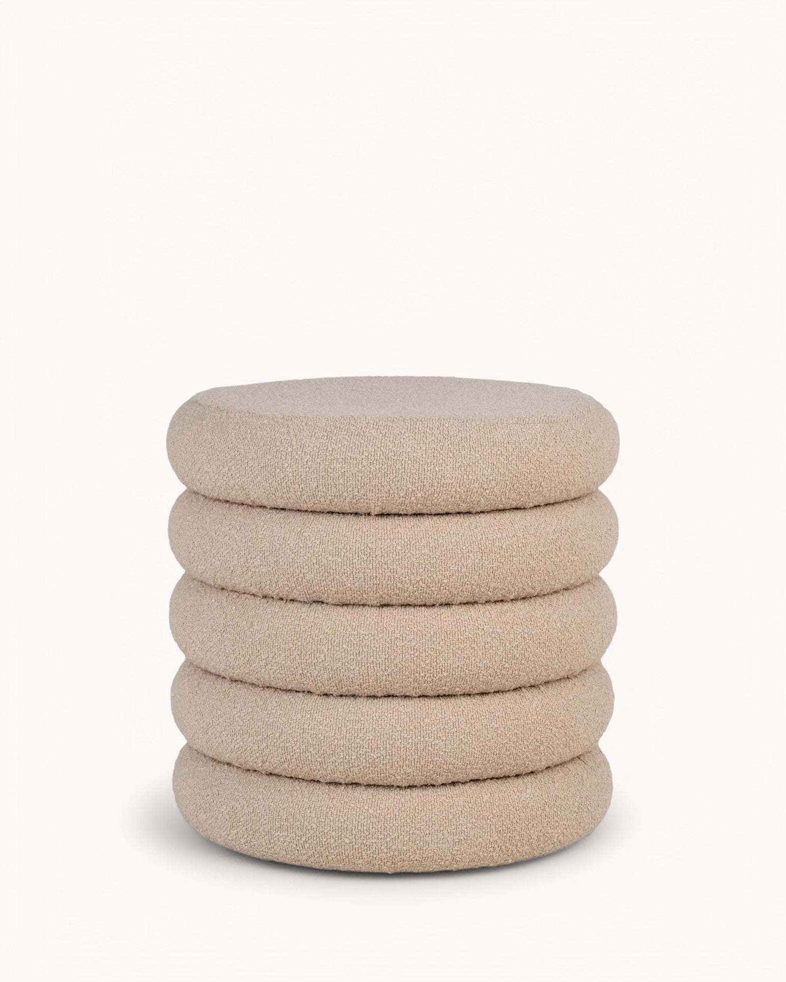 Brooklyn Pouf – Pouf mit Stauraum – Beige, Lockig – Ø44x44 cm