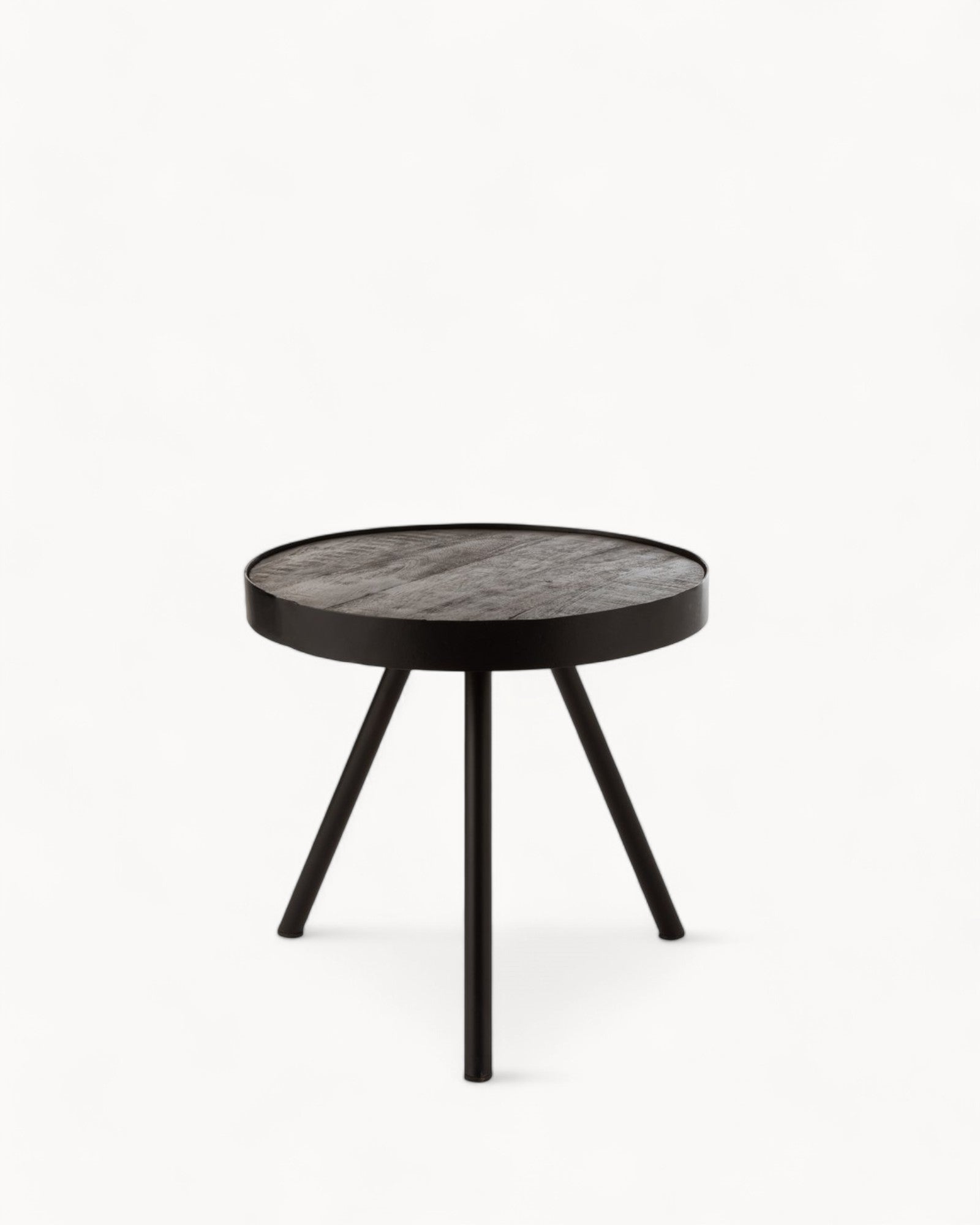 J-Line Beistelltisch Fien - Holz & Eisen - Dunkelbraun/Schwarz - 50x50x48 cm