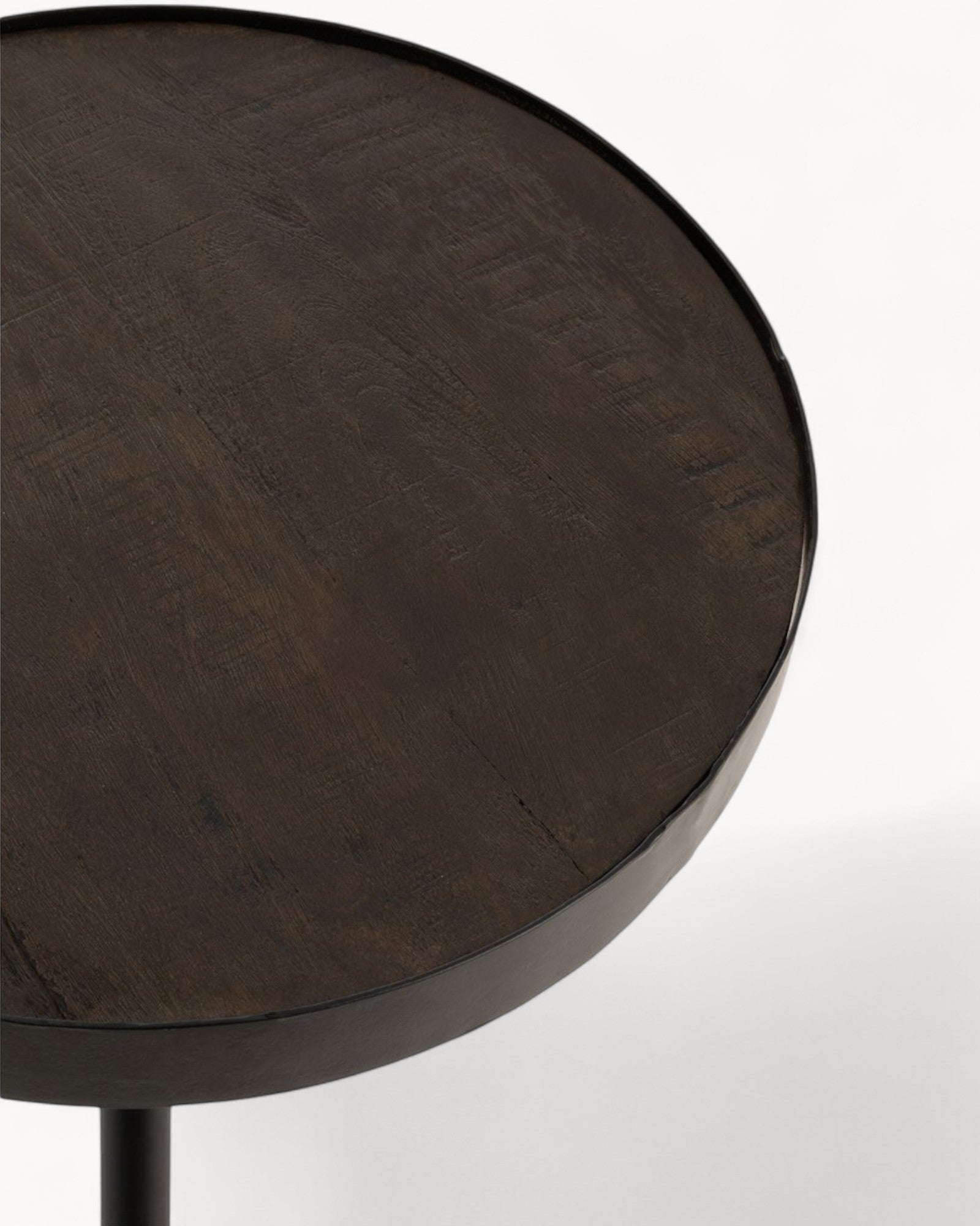 J-Line Beistelltisch Fien - Holz & Eisen - Dunkelbraun/Schwarz - 50x50x48 cm