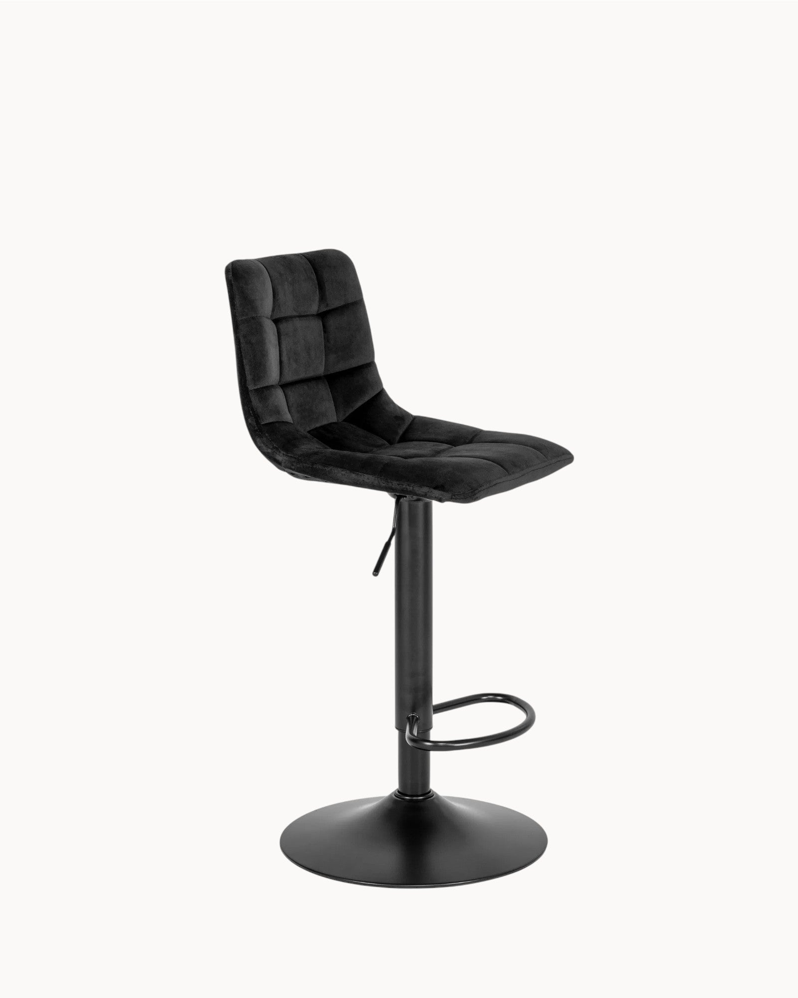 Middelfart Barhocker – Schwarzer Samt, Metallgestell, Höhenverstellbar