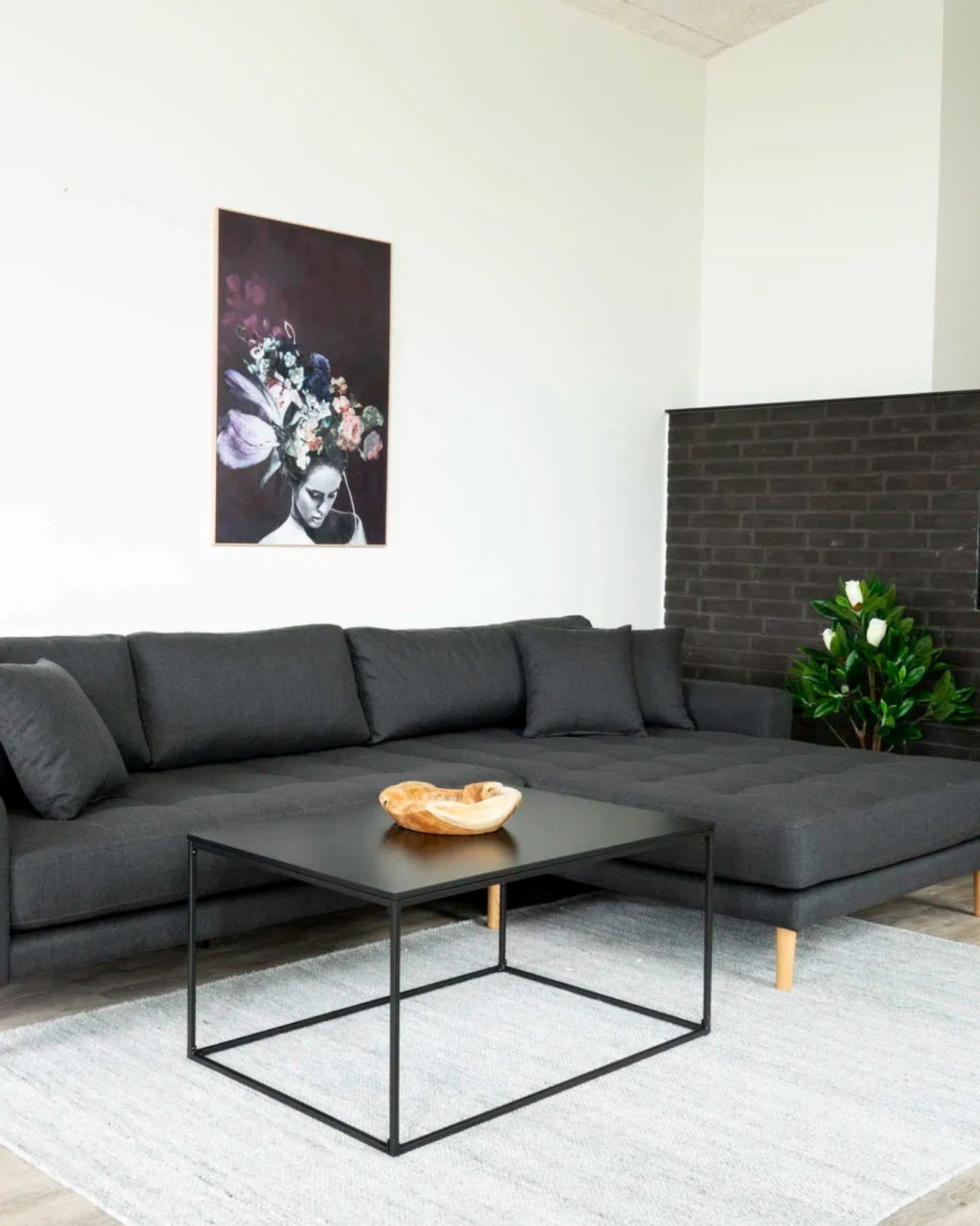 Vita Couchtisch – Schwarz – Metallgestell – 60x90x45 cm