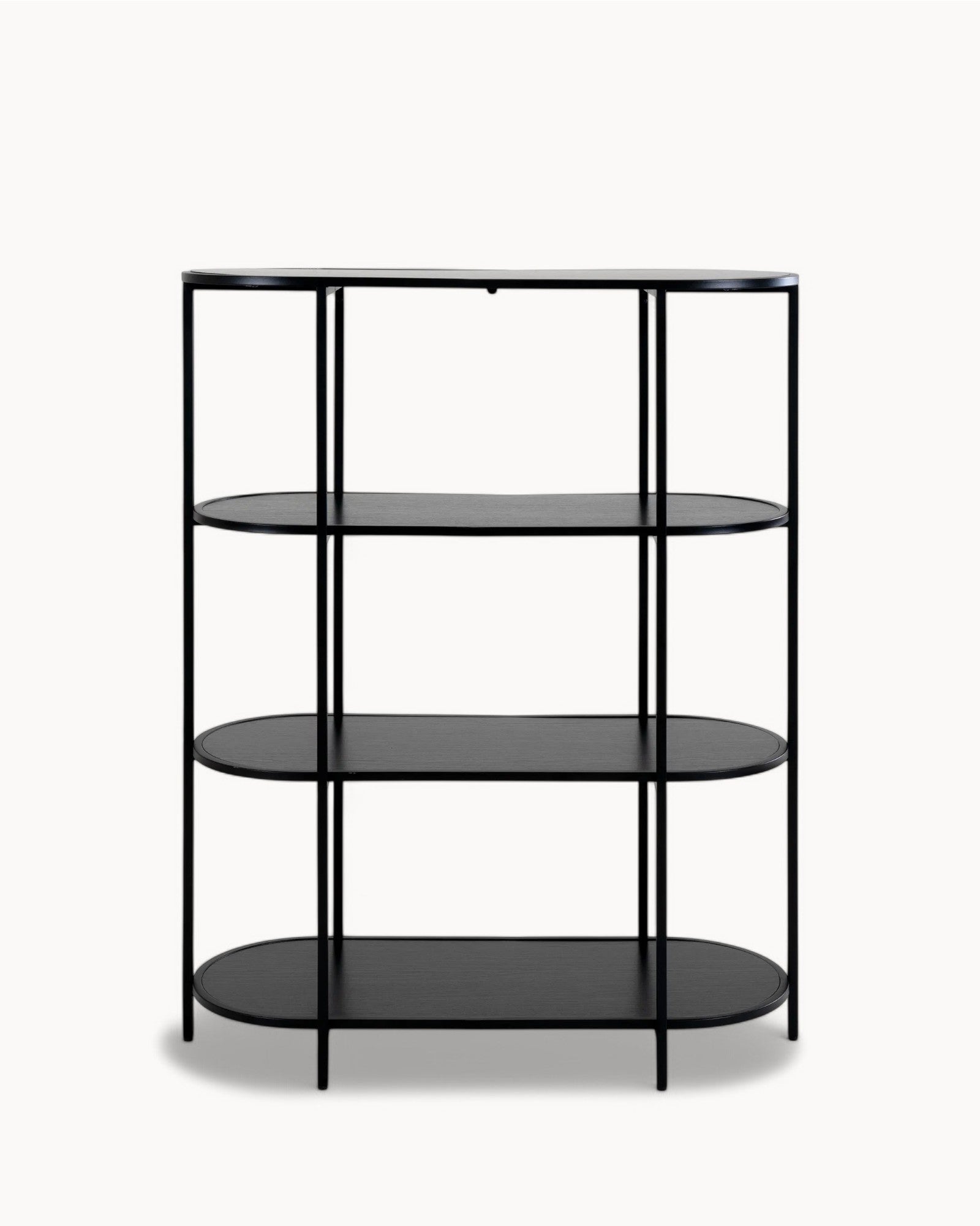 Vita Regal – Oval, 4 Ablagen, Schwarz, Metallrahmen, 85x36x111 cm