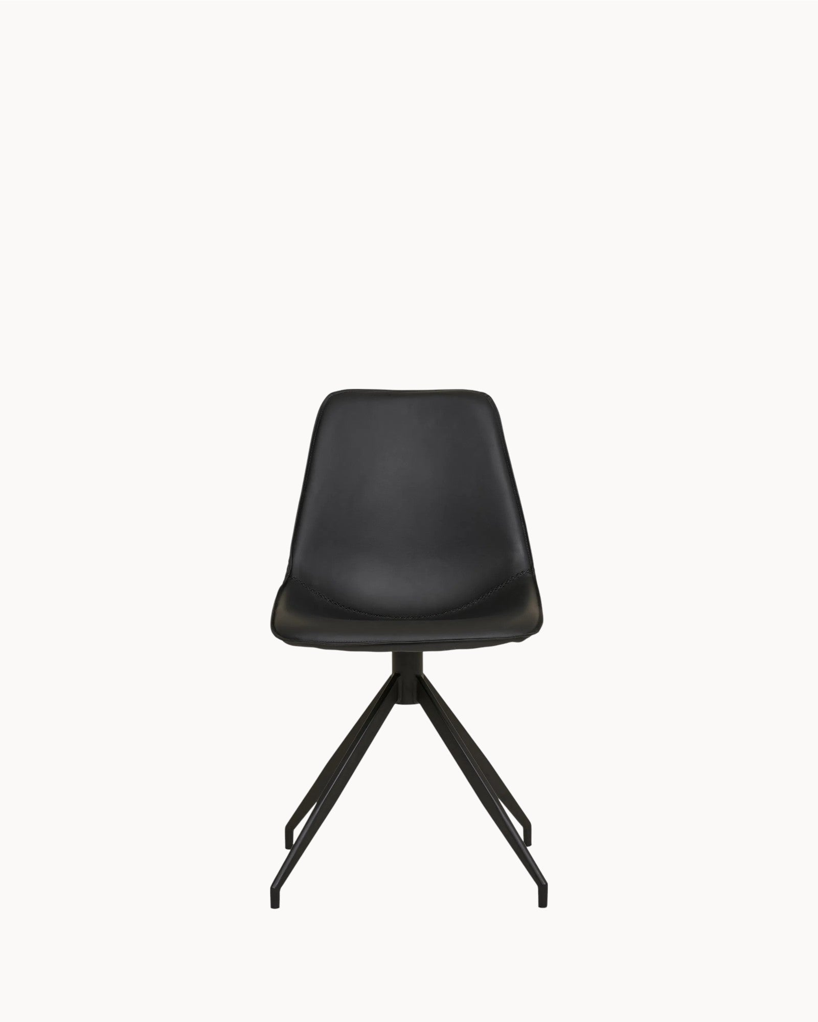 Monaco-Esszimmerstuhl, 2er-Set – schwarzes PU-Leder, drehbar, Metallbeine, 86 cm