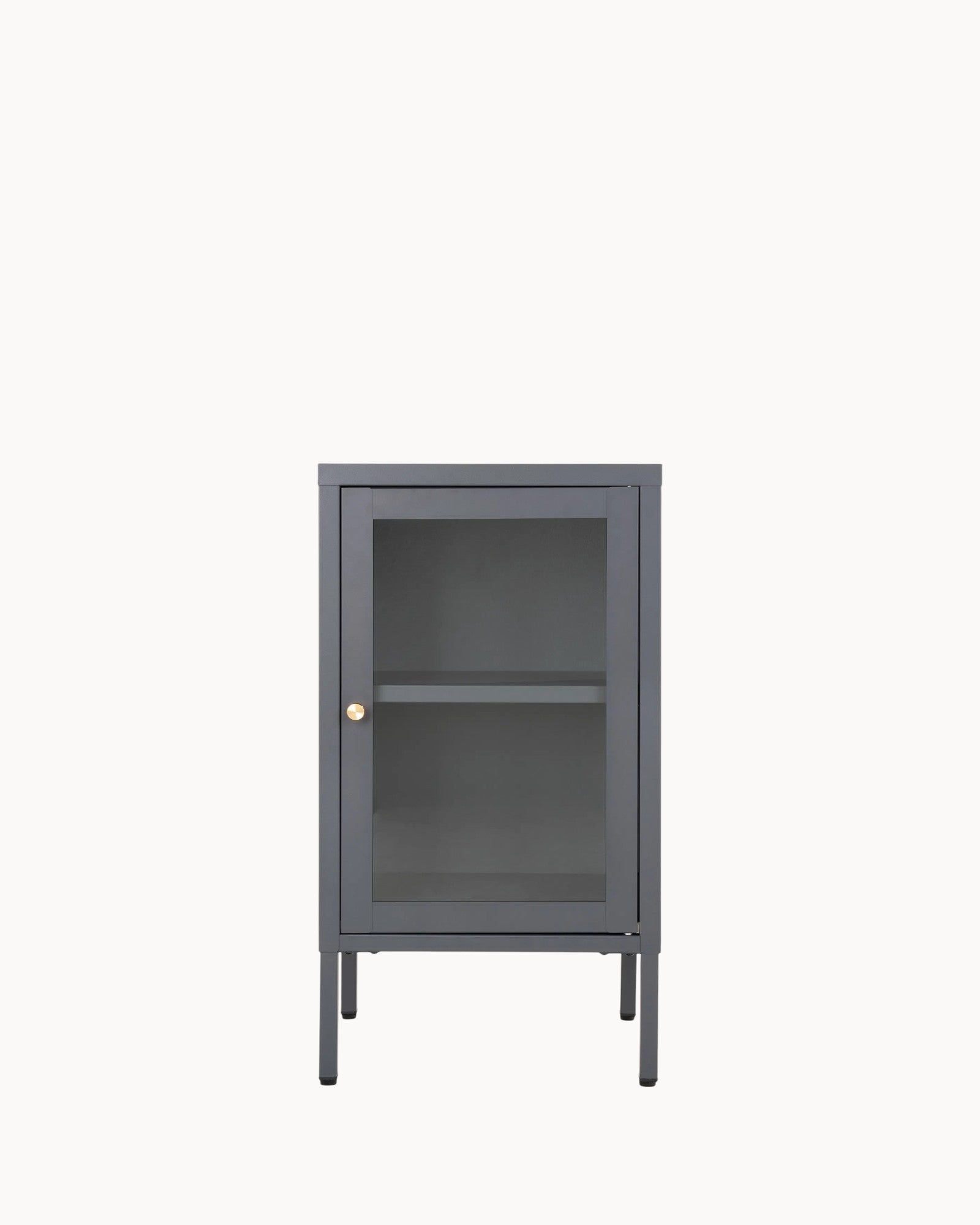 Metallschrank mit Glastür – Dalby – Grau – 38x35x70 cm – Modern