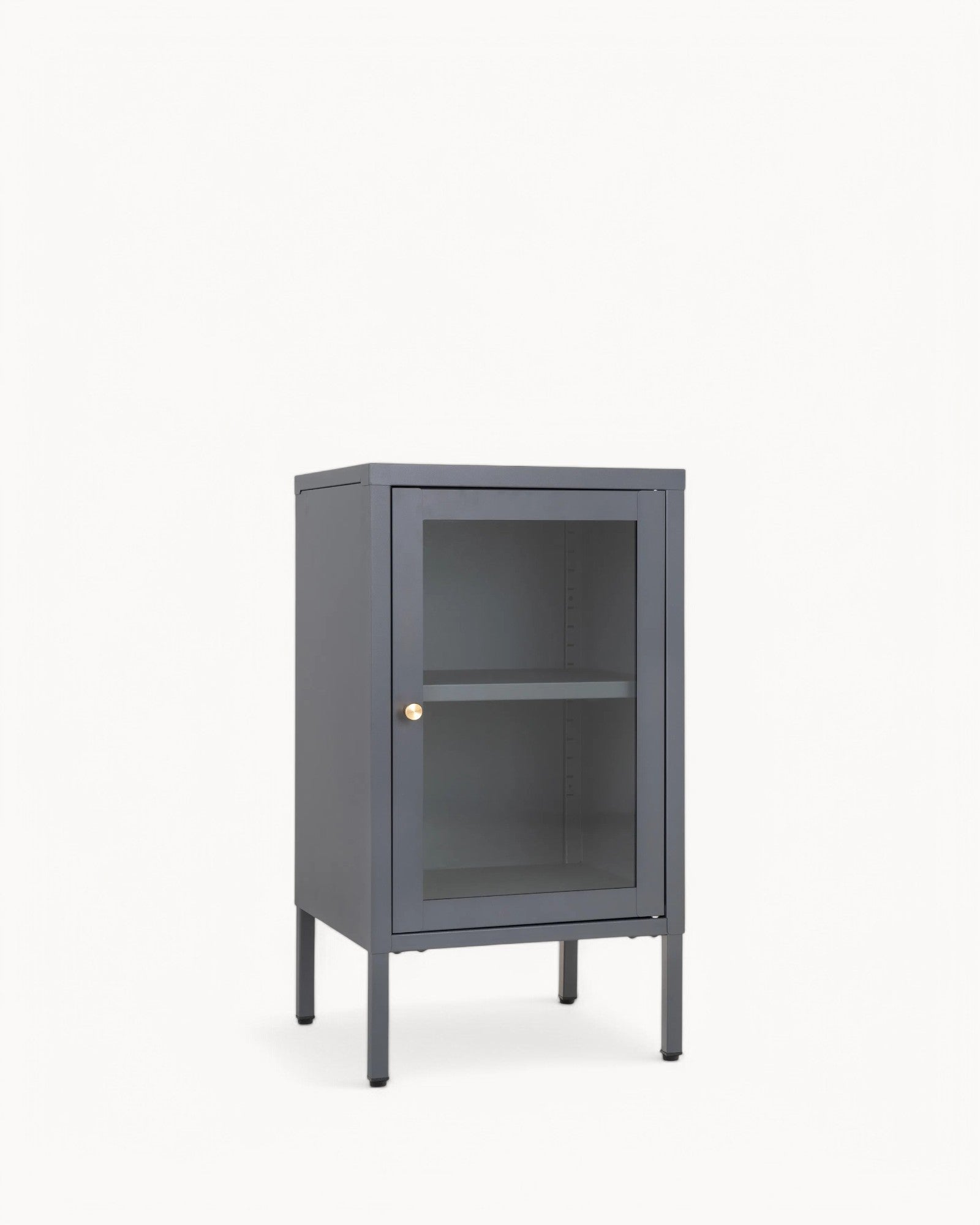 Metallschrank mit Glastür – Dalby – Grau – 38x35x70 cm – Modern