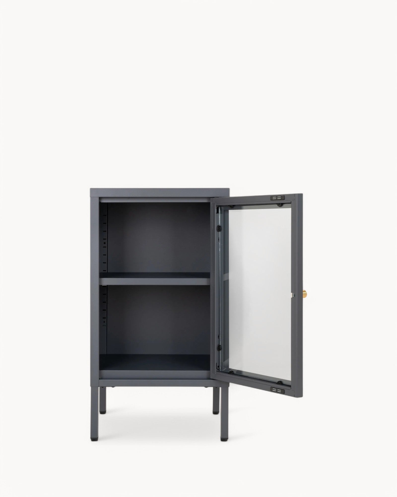 Metallschrank mit Glastür – Dalby – Grau – 38x35x70 cm – Modern