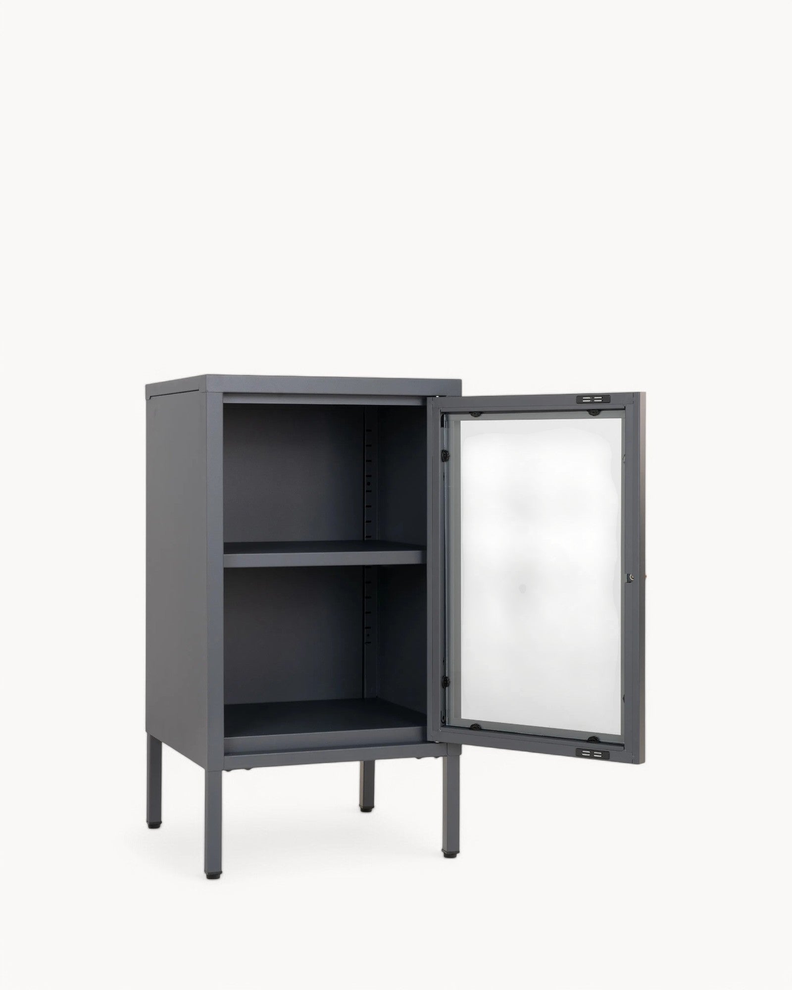 Metallschrank mit Glastür – Dalby – Grau – 38x35x70 cm – Modern