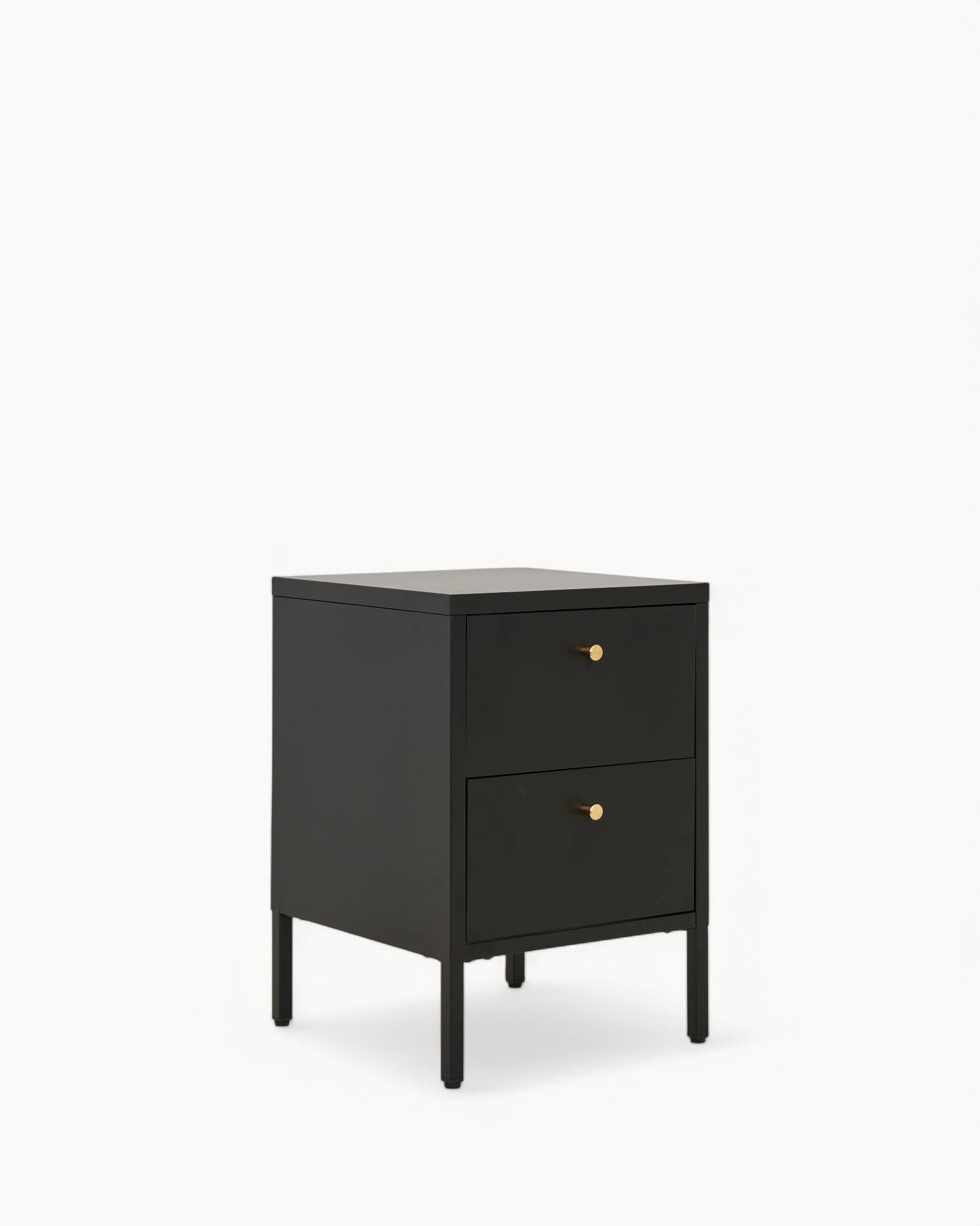 Kommode mit 2 Schubladen aus Stahl – Schwarz – 40x40x60 cm