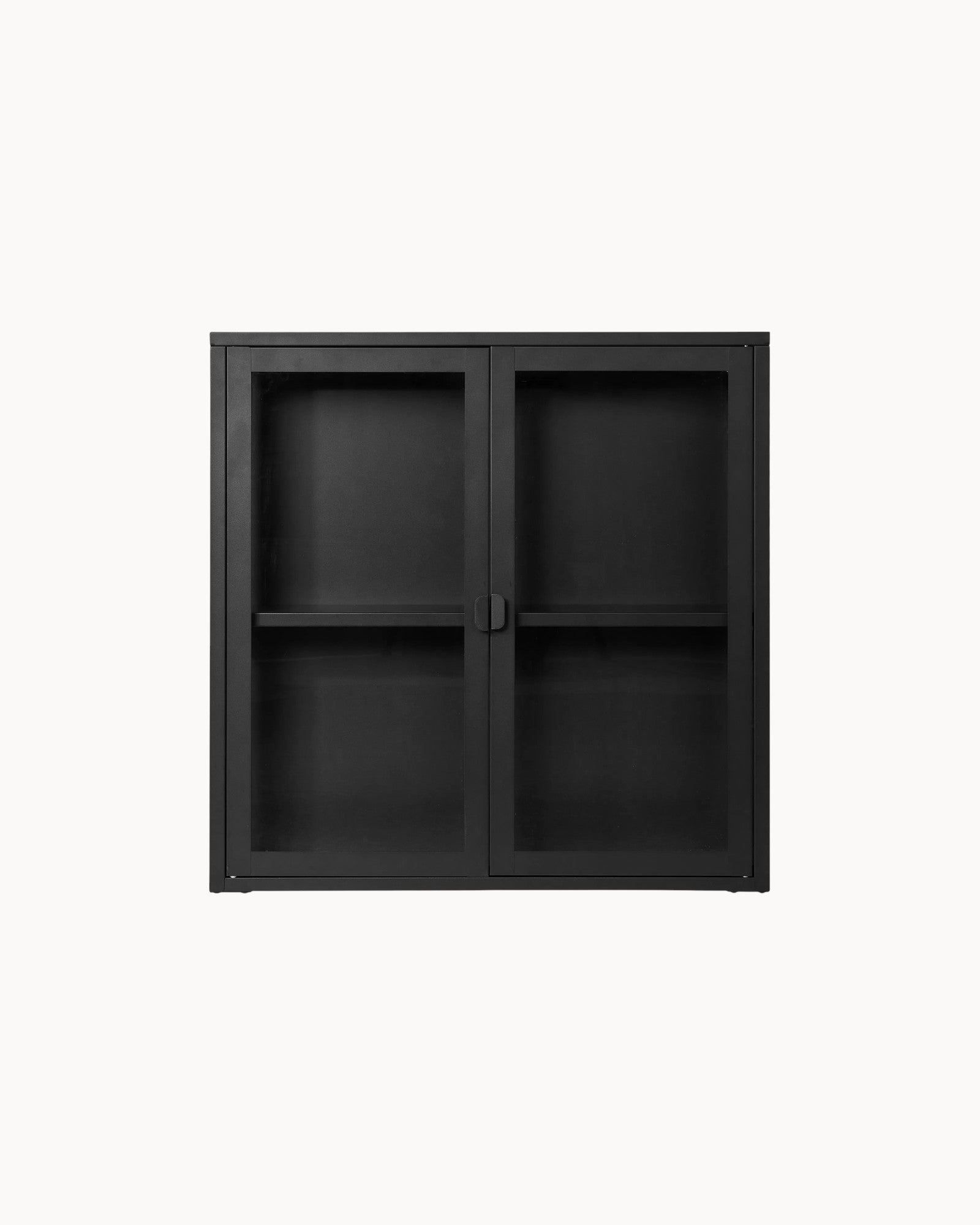 Hängeschrank – Modern – Schwarz – Glas & Stahl – 80x18x80 cm