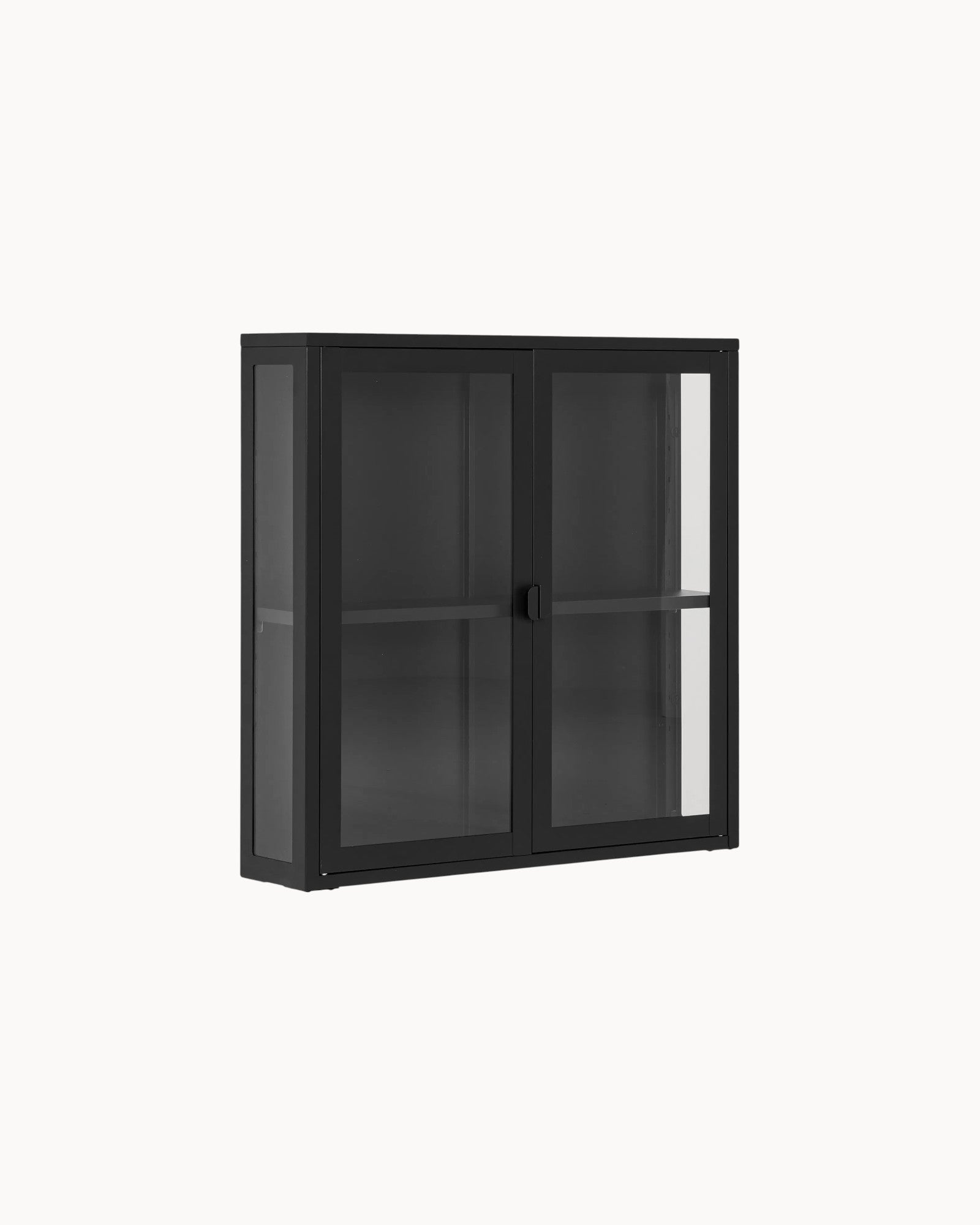 Hängeschrank – Modern – Schwarz – Glas & Stahl – 80x18x80 cm