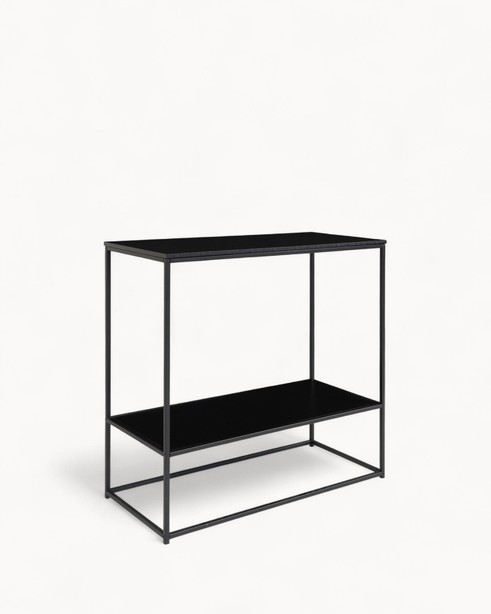 Konsole Tisch – Schwarz – Metallgestell – 80x36x80 cm – 2 Ablagen