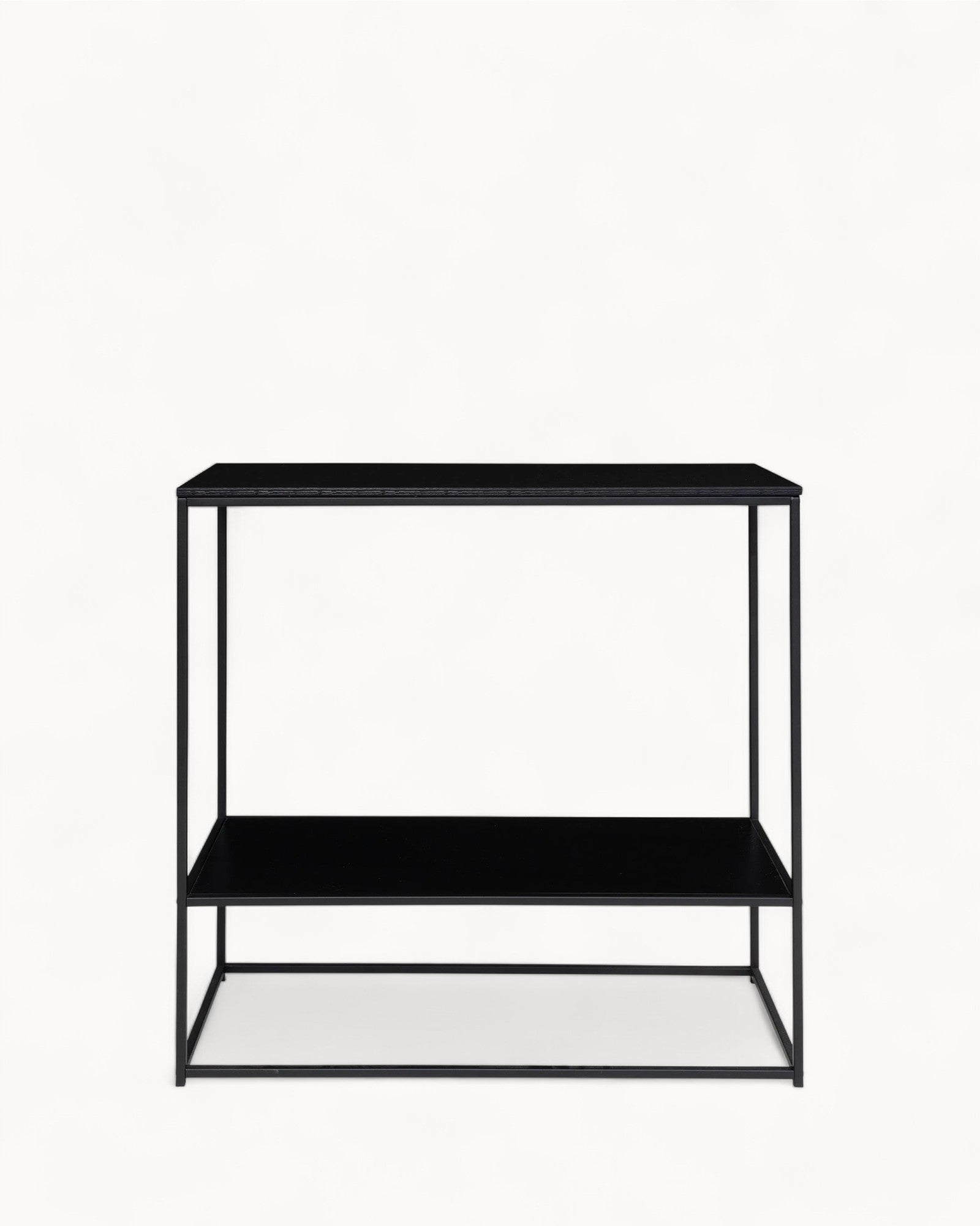 Konsole Tisch – Schwarz – Metallgestell – 80x36x80 cm – 2 Ablagen