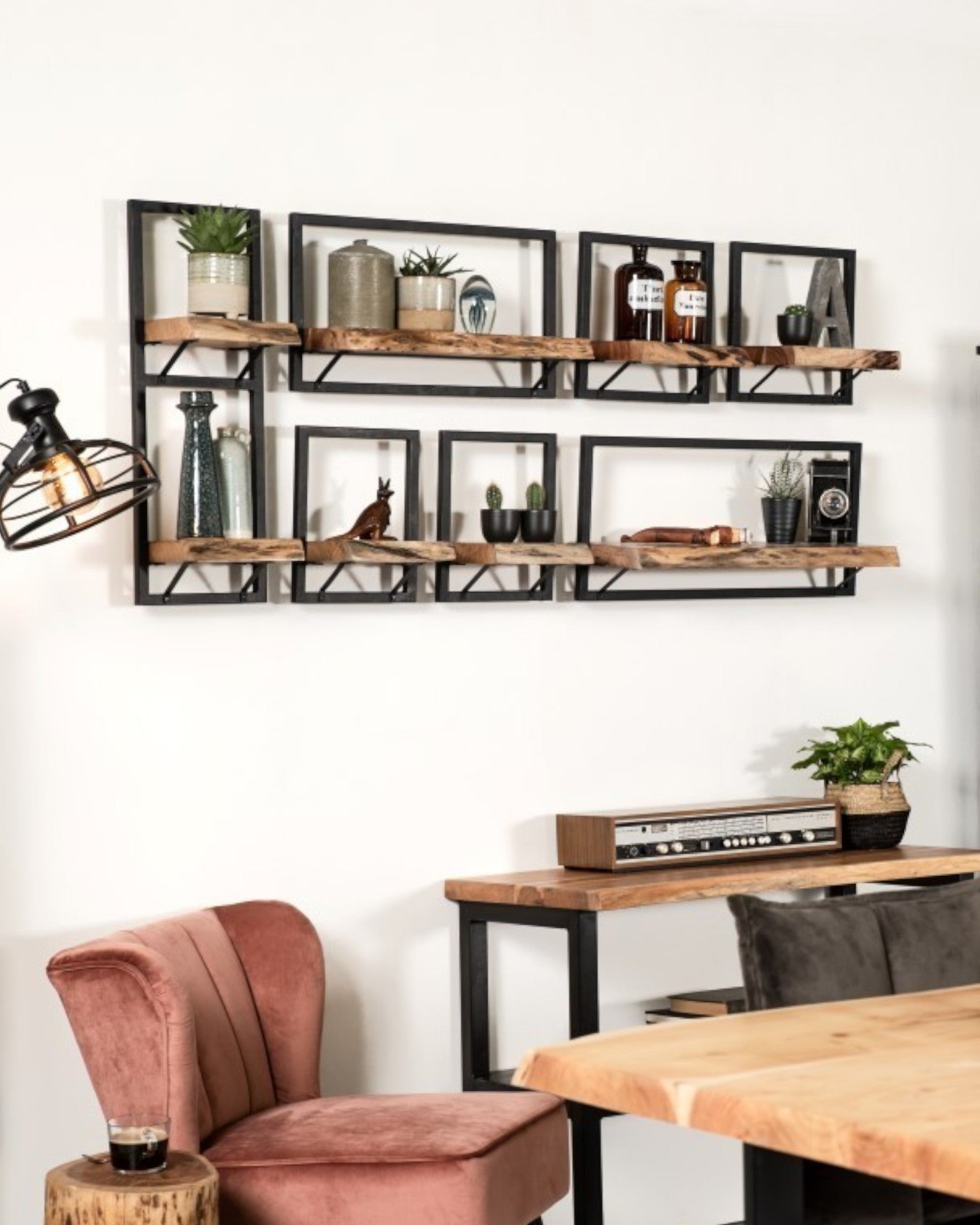 Wandregal – HSM Collection Levels – Akazienholz & Metall – 70cm